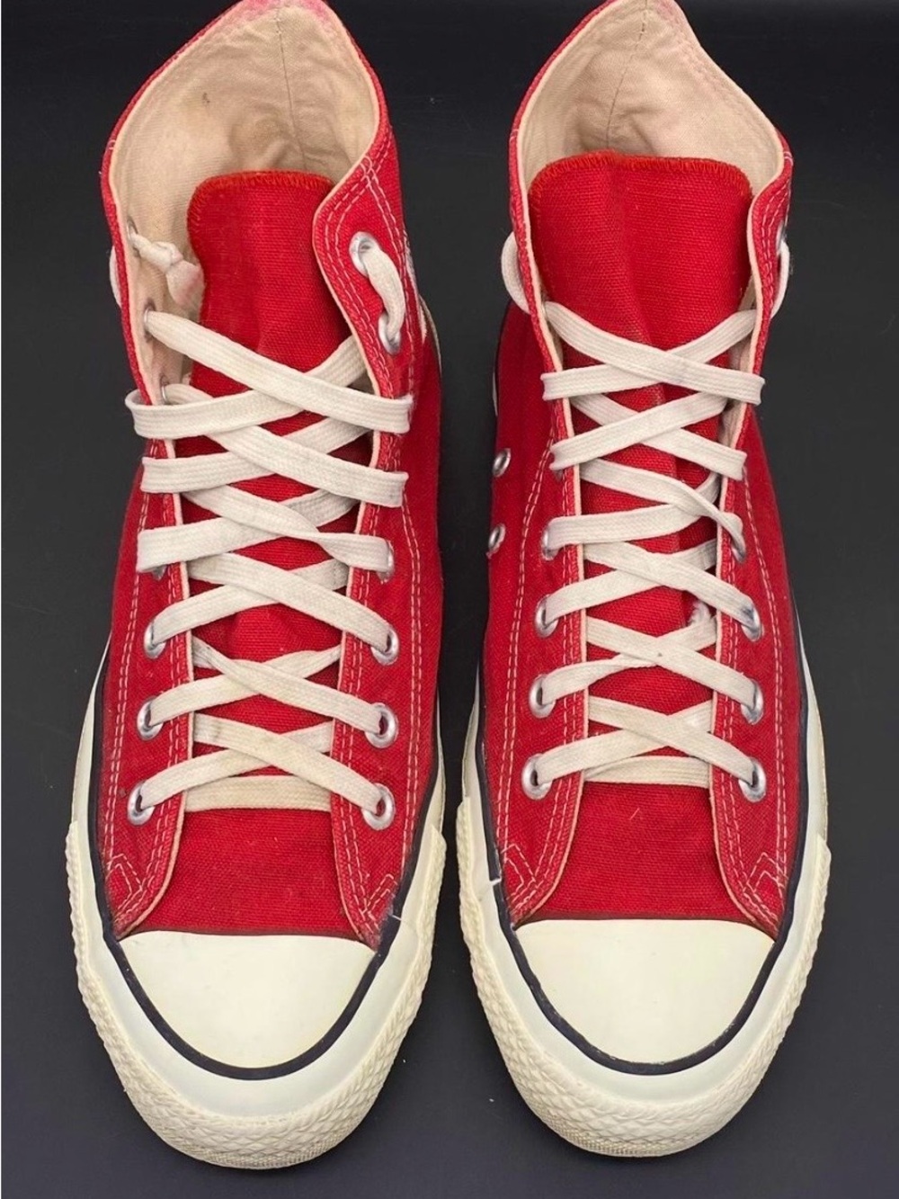 Converse Chuck Taylor Hi Red VTG 90s Made In USA Sneakers Shoes-Womens 10 Mens 8 - Picture 4 of 6